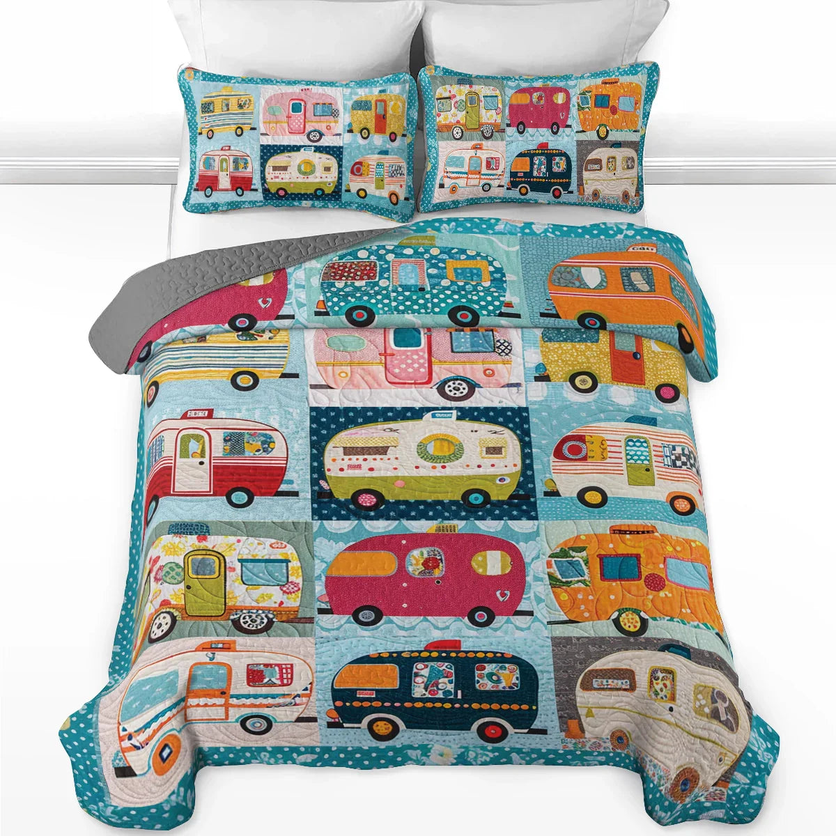 Ceeprints All Season Quilt 3-Piece Set Vintage Camper