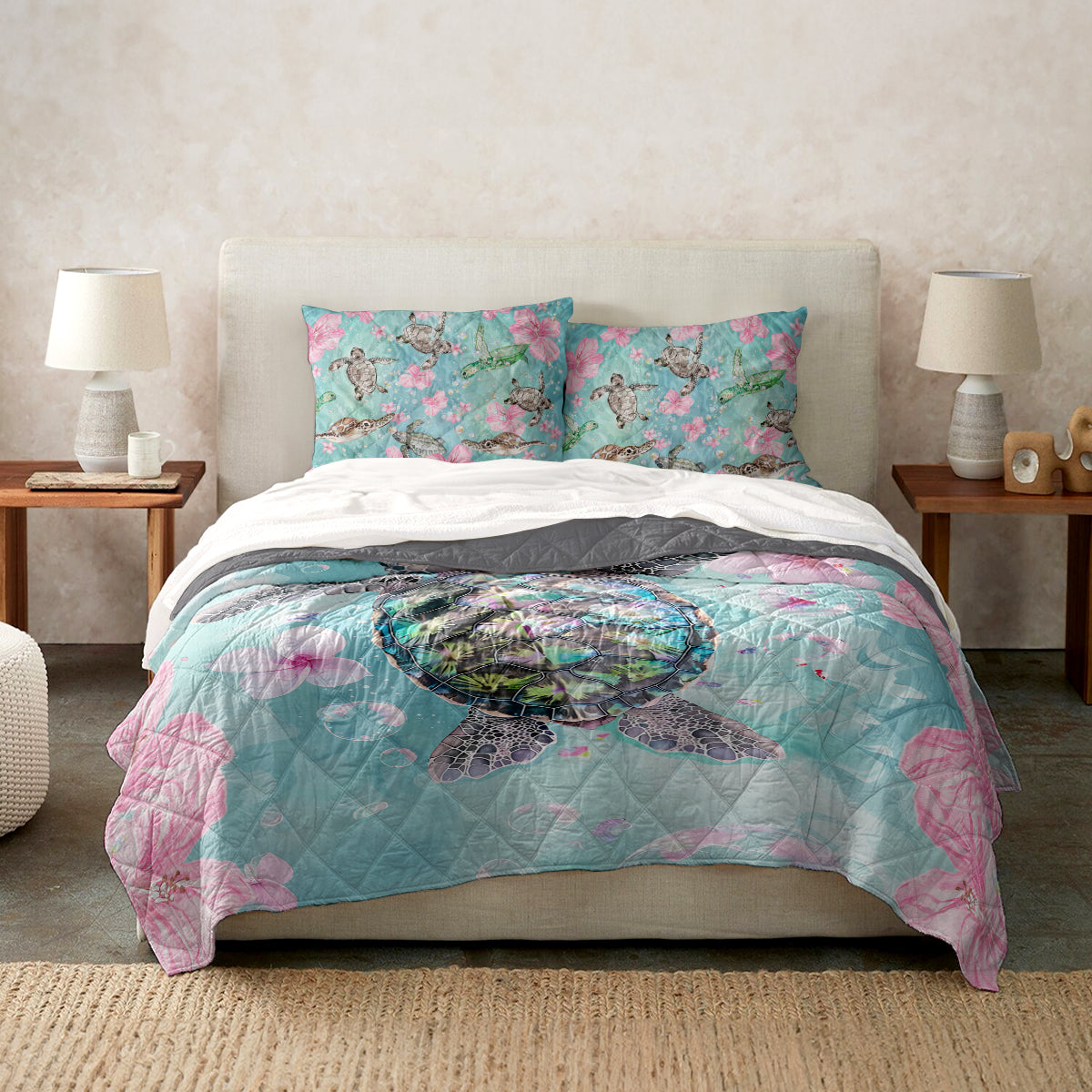 Ceeprints Quilt 3-Piece Set Sea Turtle