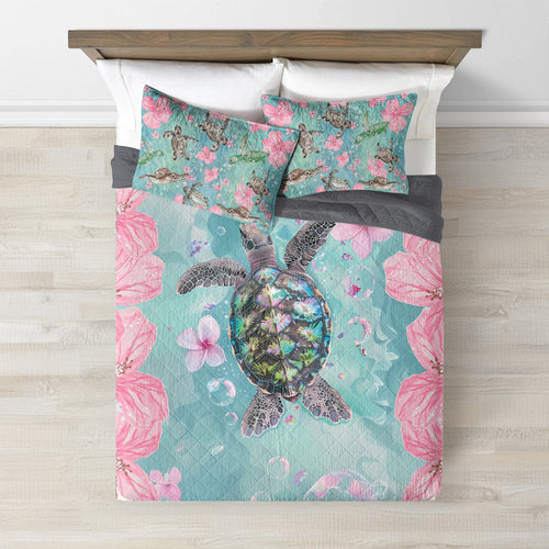 Ceeprints Quilt 3-Piece Set Sea Turtle