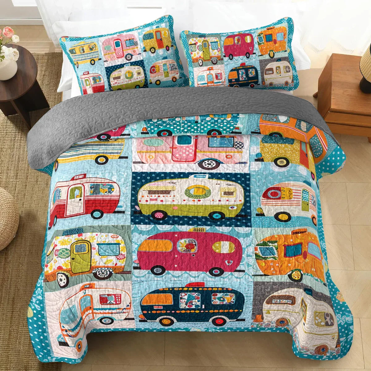 Ceeprints All Season Quilt 3-Piece Set Vintage Camper