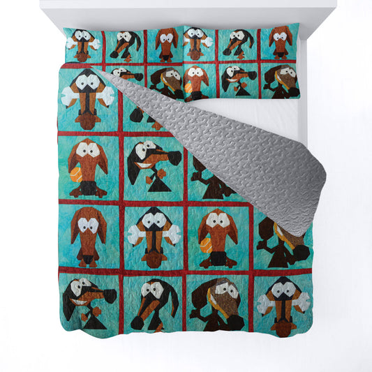 Ceeprints All Season Quilt 3-Piece Set Dachshund