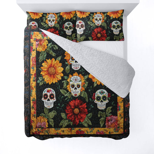 Ceeprints All Season Quilt 3-Piece Set Flor de Muerto