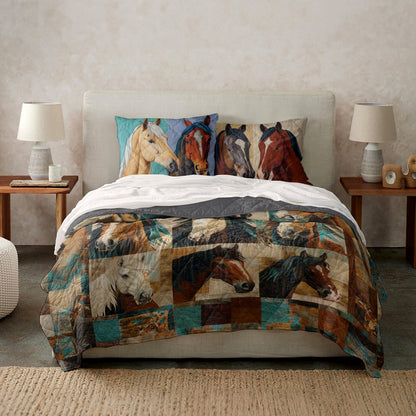 Ceeprints Quilt 3-Piece Set Horse