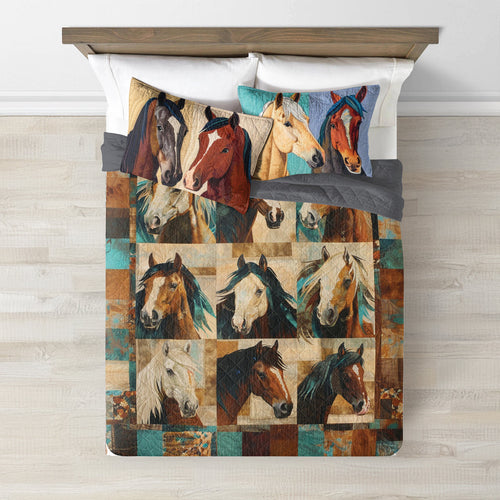 Ceeprints Quilt 3-Piece Set Horse