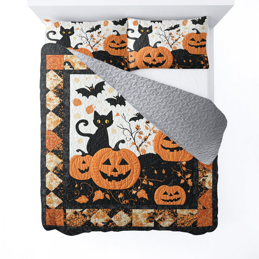 Ceeprints All Season Quilt 3-Piece Set Midnight Whiskers