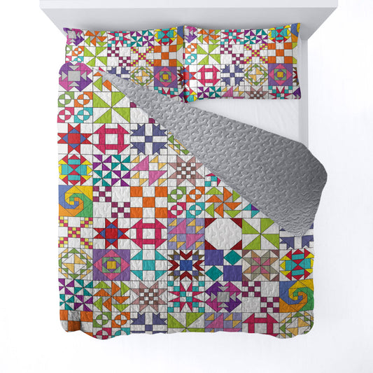 Ceeprints All Season Quilt 3-Piece Set Quilt Blocks