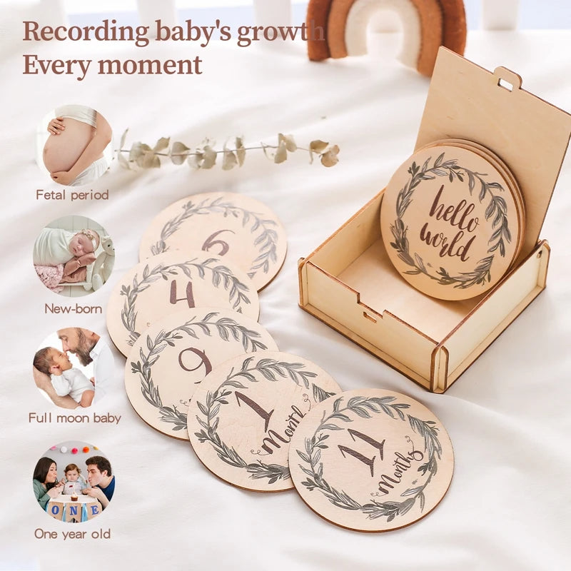 Ceeprints® 8Pcs Wooden Baby Milestone Cards