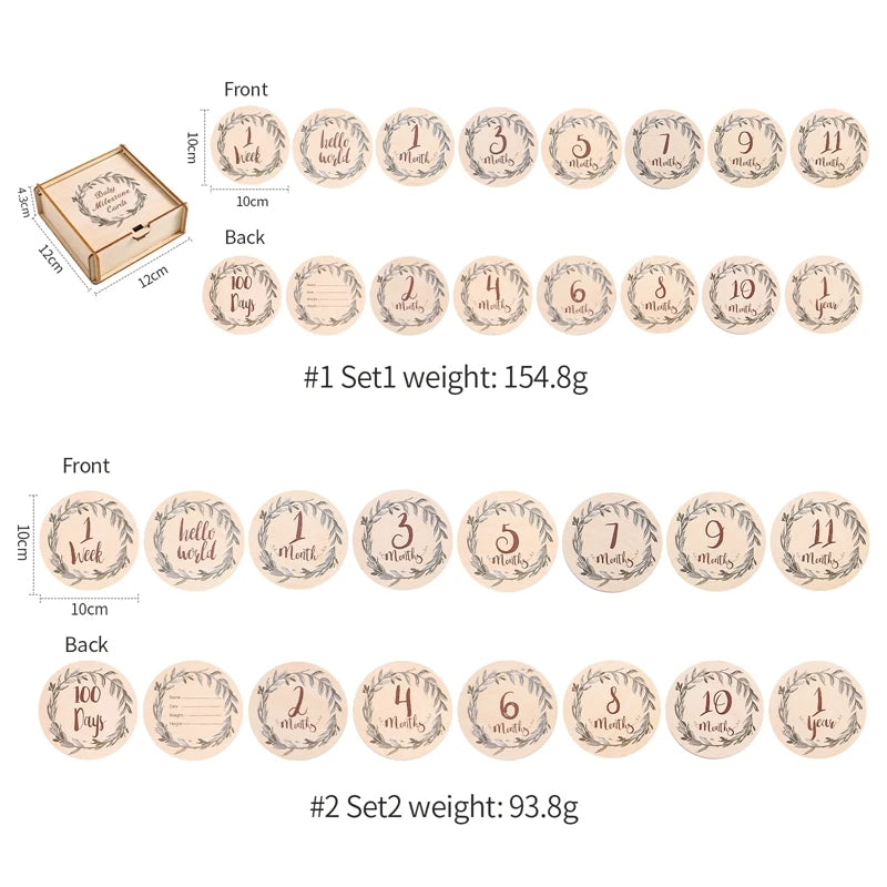 Ceeprints® 8Pcs Wooden Baby Milestone Cards