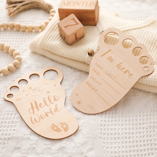 Ceeprints® Baby Footprint Wooden Milestone