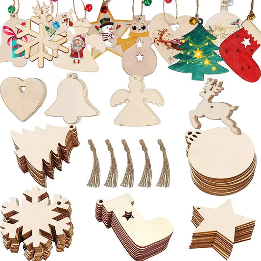 Ceeprints® DIY Set Wooden Christmas Ornaments Unfinished