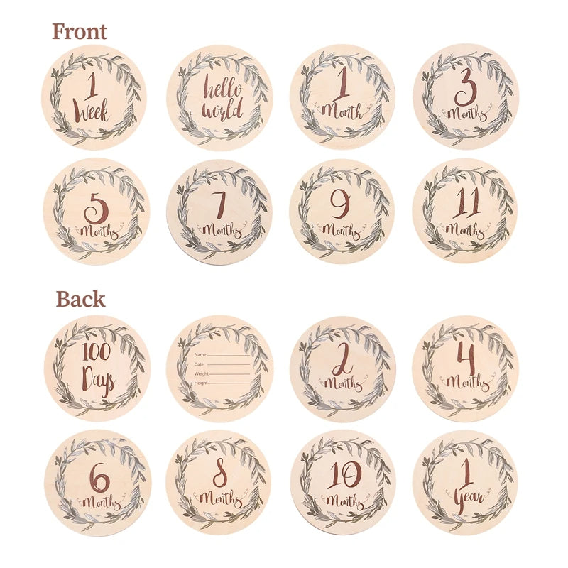 Ceeprints® 8Pcs Wooden Baby Milestone Cards