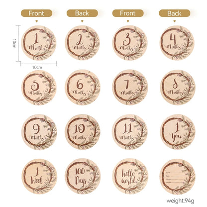 Ceeprints® 8Pcs Wooden Baby Milestone Cards