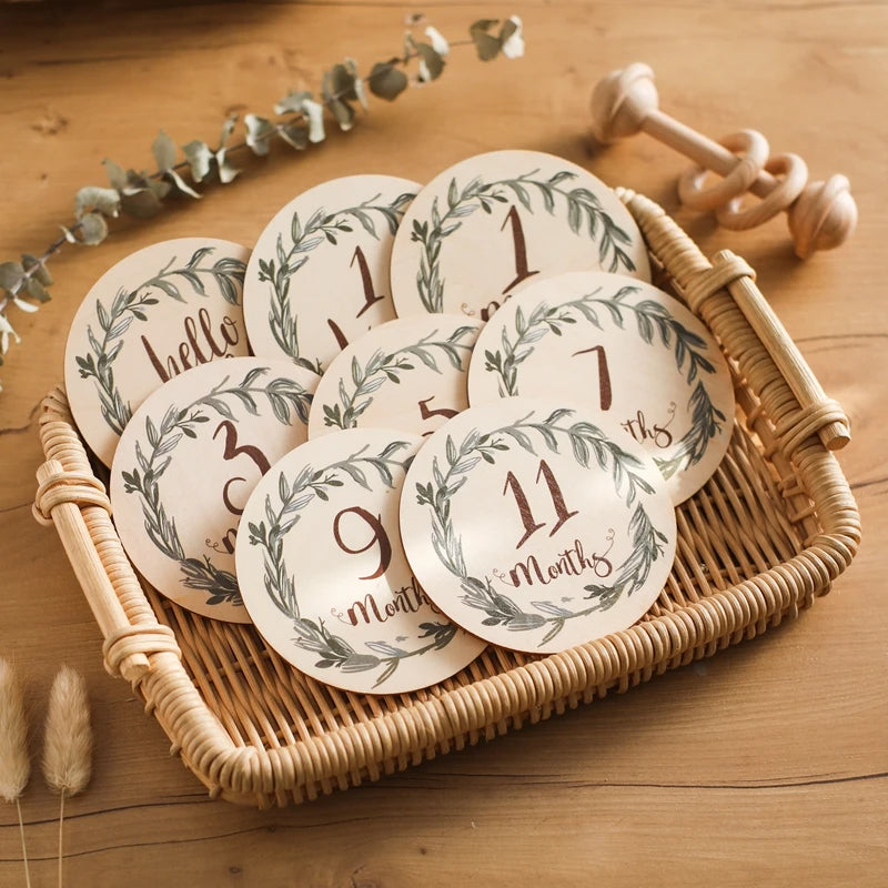 Ceeprints® 8Pcs Wooden Baby Milestone Cards