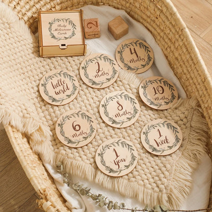 Ceeprints® 8Pcs Wooden Baby Milestone Cards